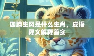 四蹄生风是什么生肖，成语释义解释落实