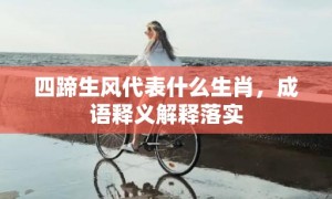 四蹄生风代表什么生肖，成语释义解释落实