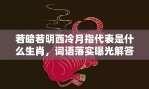 若暗若明西冷月指代表是什么生肖，词语落实曝光解答