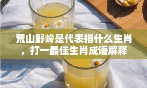 荒山野岭是代表指什么生肖，打一最佳生肖成语解释