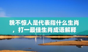 貌不惊人是代表指什么生肖，打一最佳生肖成语解释