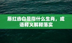 唇红齿白是指什么生肖，成语释义解释落实