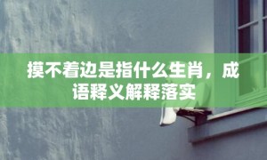 摸不着边是指什么生肖，成语释义解释落实