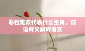 恶性难改代表什么生肖，成语释义解释落实