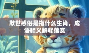 欺世惑俗是指什么生肖，成语释义解释落实