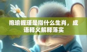 抱瑜握瑾是指什么生肖，成语释义解释落实