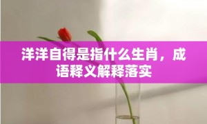 洋洋自得是指什么生肖，成语释义解释落实