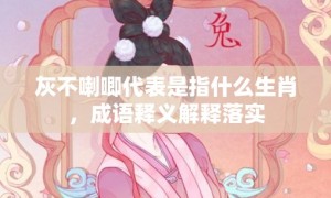 灰不喇唧代表是指什么生肖，成语释义解释落实