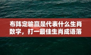 布阵定输赢是代表什么生肖数字，打一最佳生肖成语落实释义