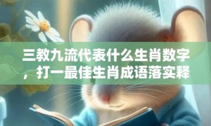 三教九流代表什么生肖数字，打一最佳生肖成语落实释义