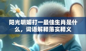 阳光明媚打一最佳生肖是什么，词语解释落实释义