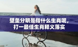 壁垒分明是指什么生肖呢，打一最佳生肖释义落实