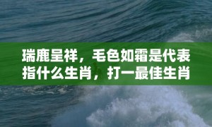 瑞鹿呈祥，毛色如霜是代表指什么生肖，打一最佳生肖成语解释