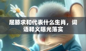 屈膝求和代表什么生肖，词语释义曝光落实