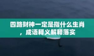 四路财神一定是指什么生肖，成语释义解释落实