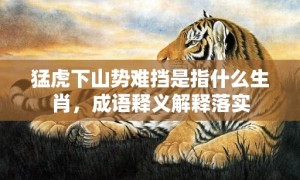 猛虎下山势难挡是指什么生肖，成语释义解释落实