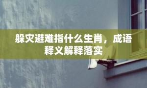 躲灾避难指什么生肖，成语释义解释落实