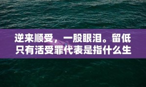 逆来顺受，一股眼泪。留低只有活受罪代表是指什么生肖，成语释义解释落实