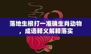 落地生根打一准确生肖动物，成语释义解释落实