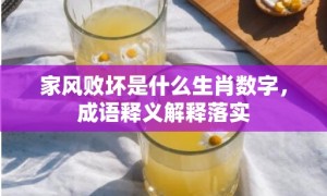 家风败坏是什么生肖数字，成语释义解释落实