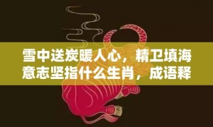 雪中送炭暖人心，精卫填海意志坚指什么生肖，成语释义解释落实