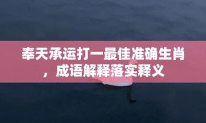 奉天承运打一最佳准确生肖，成语解释落实释义