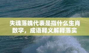 失魂落魄代表是指什么生肖数字，成语释义解释落实