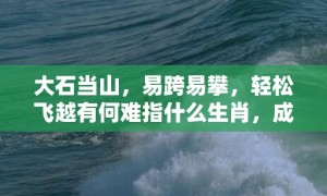 大石当山，易跨易攀，轻松飞越有何难指什么生肖，成语释义解释落实