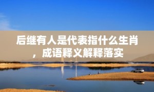 后继有人是代表指什么生肖，成语释义解释落实