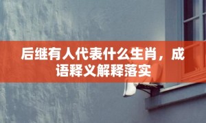 后继有人代表什么生肖，成语释义解释落实