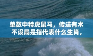 单数中特虎鼠马，传送有术不设局是指代表什么生肖，打一最佳成语释义解释落实