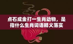 点石成金打一生肖动物，是指什么生肖词语释义落实