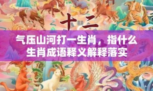 气压山河打一生肖，指什么生肖成语释义解释落实