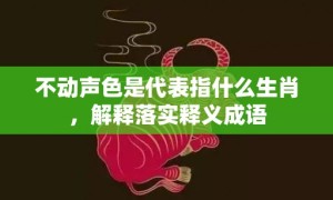 不动声色是代表指什么生肖，解释落实释义成语