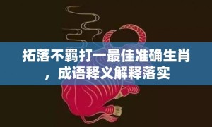 拓落不羁打一最佳准确生肖，成语释义解释落实