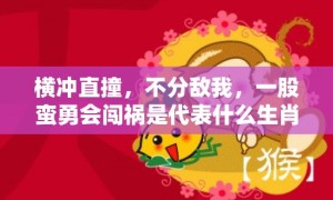 横冲直撞，不分敌我，一股蛮勇会闯祸是代表什么生肖，成语释义解释落实