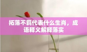 拓落不羁代表什么生肖，成语释义解释落实