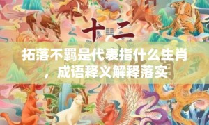 拓落不羁是代表指什么生肖，成语释义解释落实