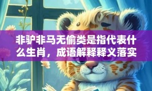 非驴非马无偷类是指代表什么生肖，成语解释释义落实