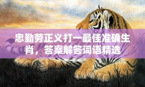 忠勤劳正义打一最佳准确生肖，答案解答词语精选