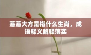 落落大方是指什么生肖，成语释义解释落实