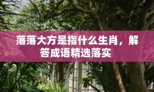 落落大方是指什么生肖，解答成语精选落实