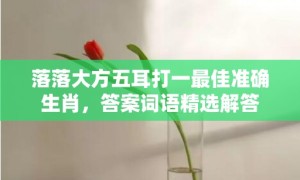 落落大方五耳打一最佳准确生肖，答案词语精选解答