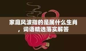 家庭风波指的是属什么生肖，词语精选落实解答