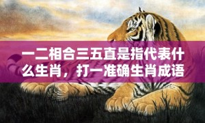 一二相合三五直是指代表什么生肖，打一准确生肖成语解释落实释义