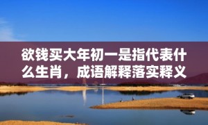 欲钱买大年初一是指代表什么生肖，成语解释落实释义