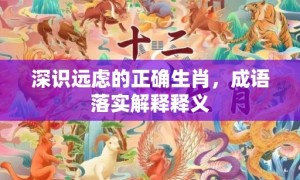 深识远虑的正确生肖，成语落实解释释义