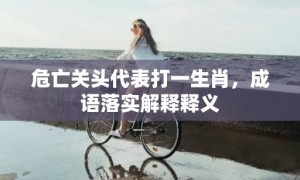 危亡关头代表打一生肖，成语落实解释释义