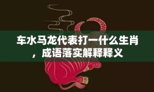 车水马龙代表打一什么生肖，成语落实解释释义