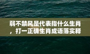 弱不禁风是代表指什么生肖，打一正确生肖成语落实释义